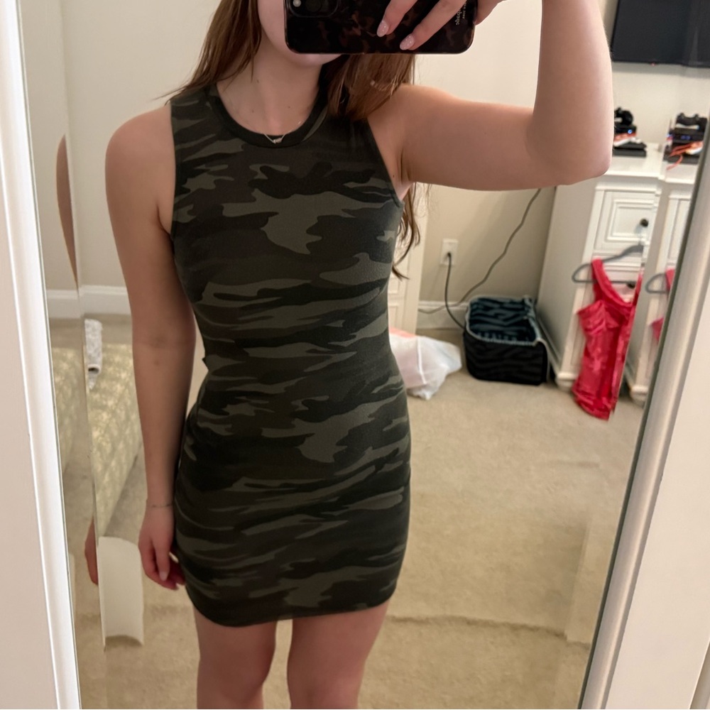Lulu's Olive Green Camo Bodycon Mini Dress